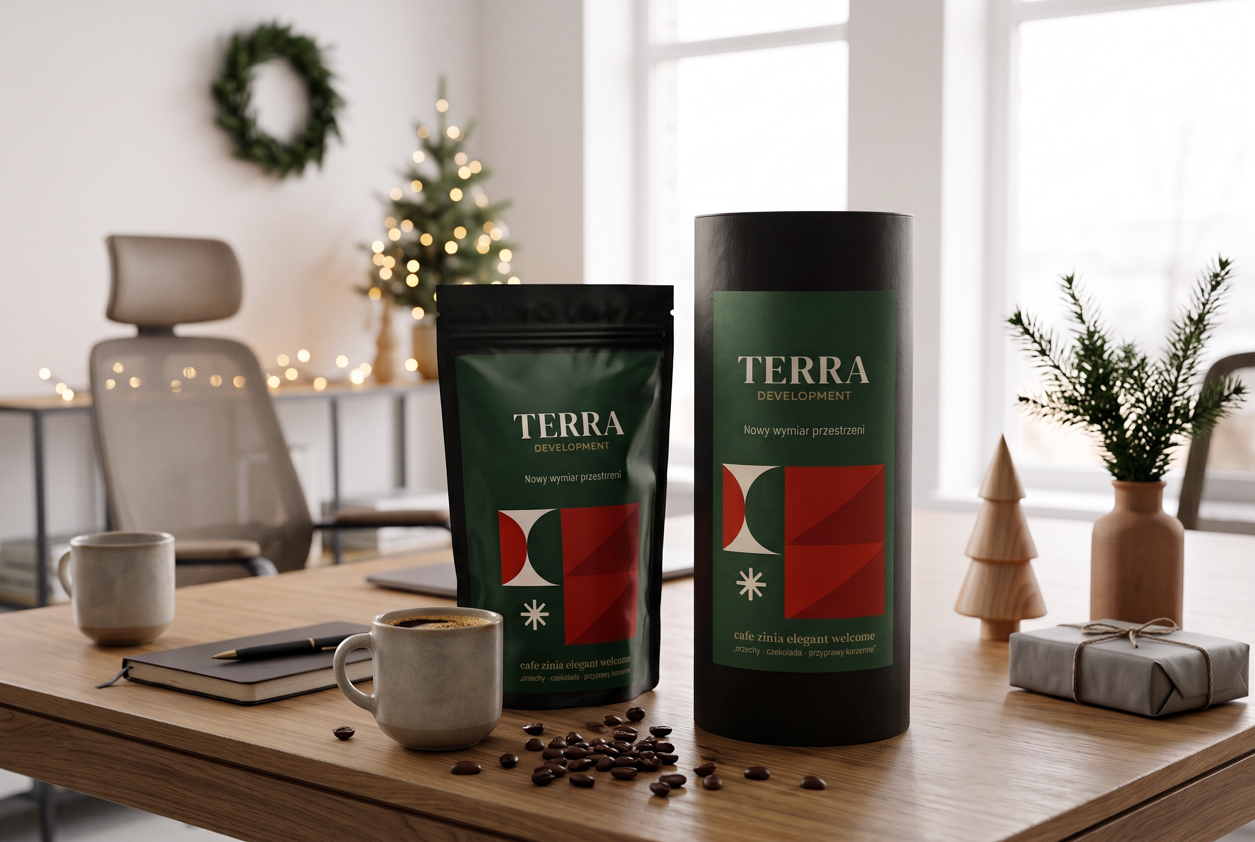 Świąteczne prezenty z Twoją marką — Café Zinia
